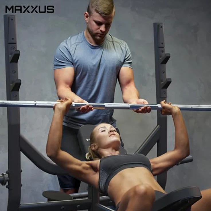 GORILLA SPORTS MAXXUS Schrägbank - Verstellbar, mit Ablage bis 285 kg, Hantelscheibenständer, Gepolstert, Schwarz - Multifunktion Hantelbank, Drückerbank, Trainingsbank, Fitness Bank, Kraftstation, Bankdrücken – Bild 5