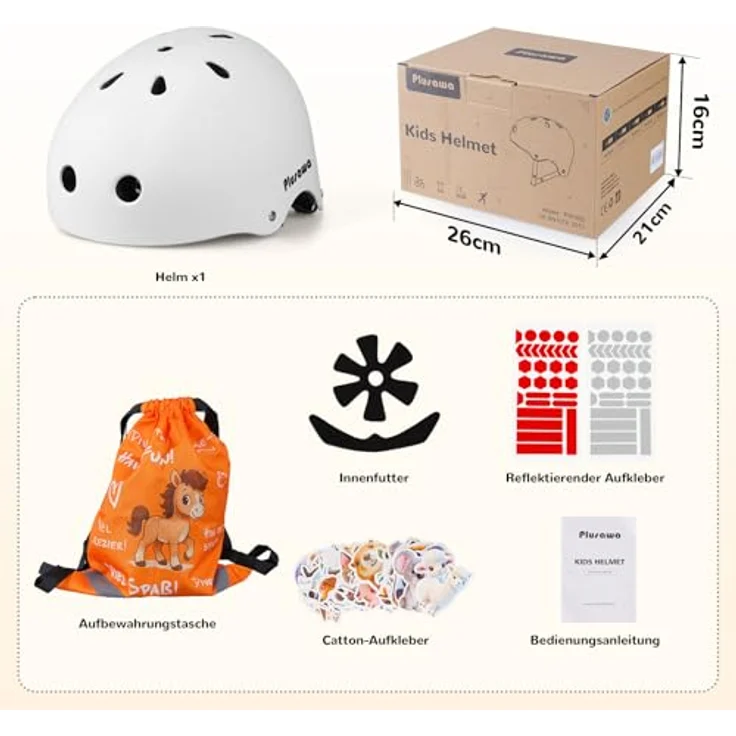 Tacklife PA-902 Kinder Fahrradhelm, EN1078 CE-zertifiziert, verstellbarer Kinnriemen, 3D DIY Sticker & reflektierende Aufkleber, unisex in Weiß/Rosa/Blaut – Bild 8