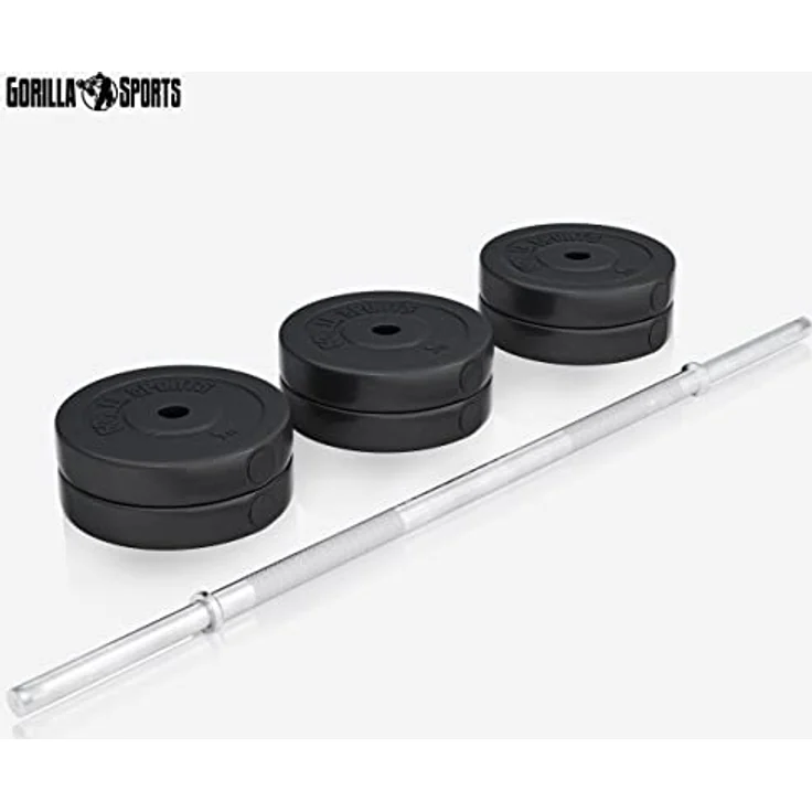 GORILLA SPORTS Hantelbank mit Ablage, Dip-Station, inkl. Hantelset 100kg, Klappbar, Schwarz/Weiß, für effizientes Krafttraining – Bild 2