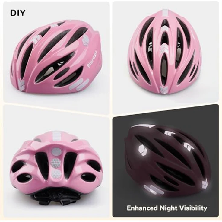 Tacklife Plusawa Kinder Fahrradhelm EN1078 CE, Verstellbarer Kinnriemen, 3D DIY Aufkleber & Reflektoren, Unisex für Jungen und Mädchen, 50-60 cm – Bild 4
