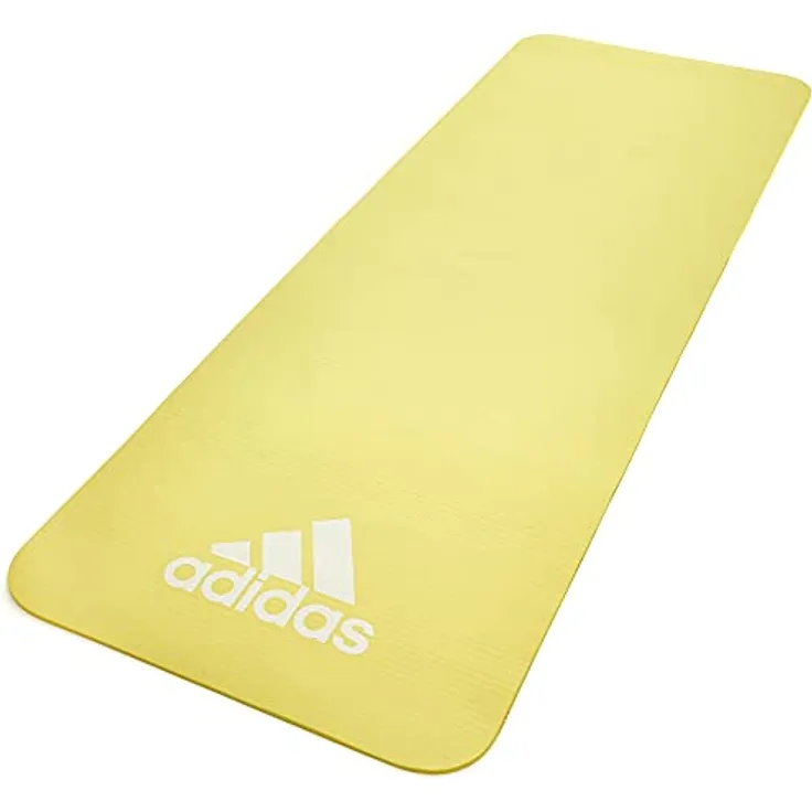 adidas Yoga-Matte - 7mm - Pulsgelb, umweltfreundlich mit gerippter Basis