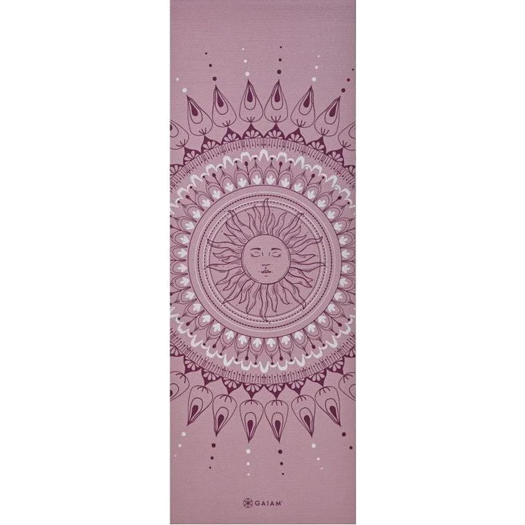 Gaiam 4 mm Classic Printed Yogamatte mit Mandala-Print, rutschfester Oberfläche, ideal für Yoga-Praktiken