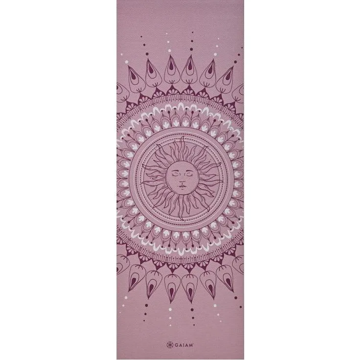 Gaiam 4 mm Classic Printed Yogamatte mit Mandala-Print, rutschfester Oberfläche, ideal für Yoga-Praktiken