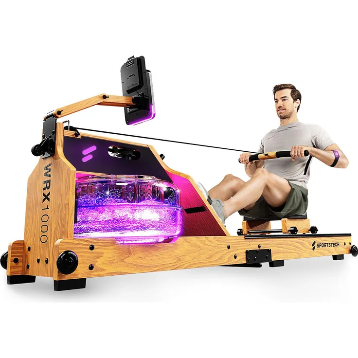 Sportstech Rudergerät WRX1000, klappbar mit moderner LCD-Anzeige und LED-Feedback