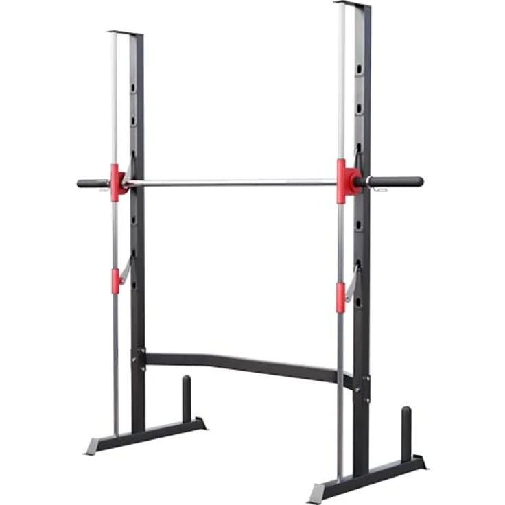 GORILLA SPORTS Power Rack - inkl. geführter Langhantelstange 25mm, bis 300kg, Stahl - Multipresse Squat Rack, Smith Machine, Kniebeugeständer, Kraftstation, schwarz – Bild 1
