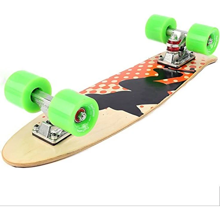 FunTomia Mini-Board Cruiser Skateboard 57cm, 7-lagiges kanadisches Ahornholz, ABEC-9 Kugellager, mit/ohne LED Rollen, 100 kg Belastbarkeit – Bild 2