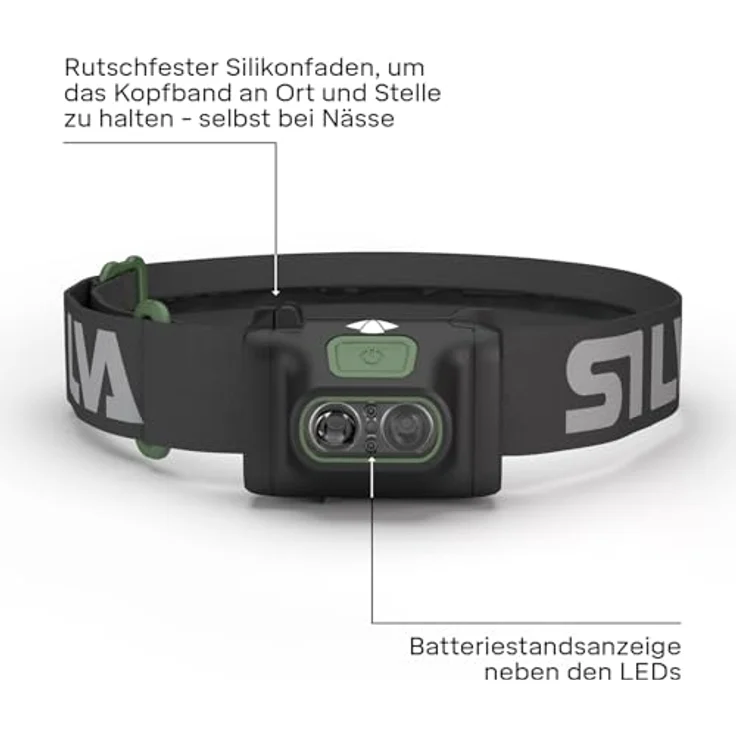 Silva Stirnlampe Scout 3X, batteriebetrieben mit 300 Lumen, 2 Helligkeitsstufen, Weiß & Rot, wasserfest, für Outdoor-Sportarten – Bild 5