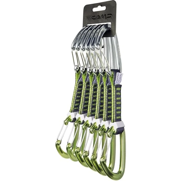 C.A.M.P. Set 6 Orbit Wire Express KS, leichte Expressschlingen mit 12 cm Nylonschlinge und Karabinerhalterung Karstop Evo