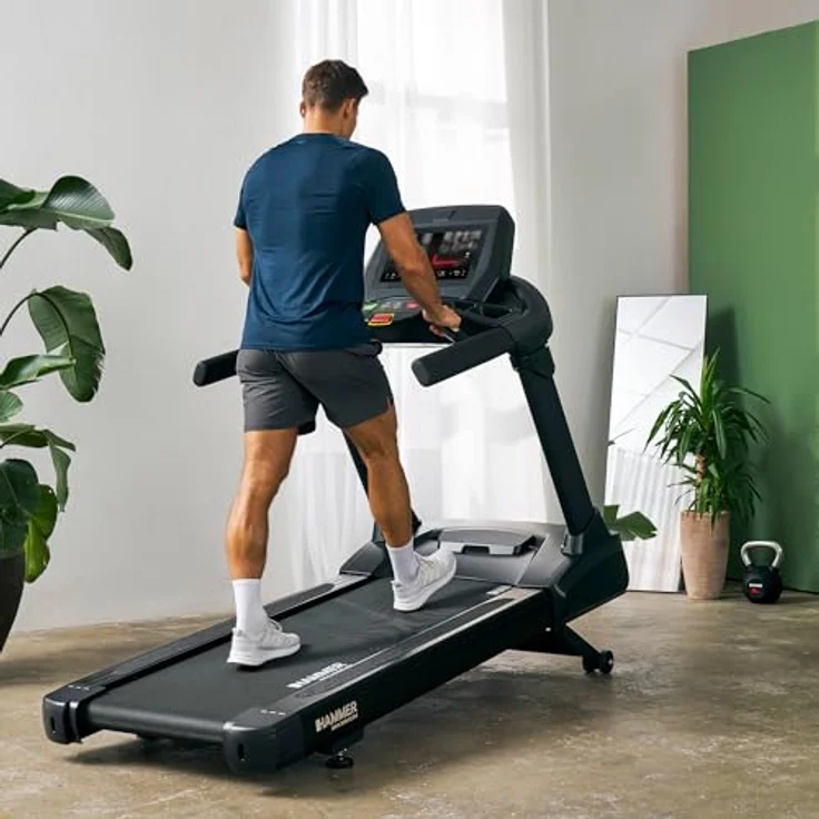 HAMMER Laufband TR 8000 ’25 – Profi Laufband elektrisch in Studioqualität, bis 22 km/h, 15% Steigung, 15,1" TFT-Display, klappbar, mit Pulssensoren & 10 Trainingsprogrammen – Bild 2