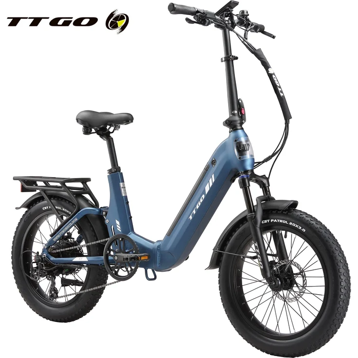 TTGO E-Bike Klapprad F7, 20 Zoll, 70Nm Hinterradmotor, 120km Reichweite, Vollfederung, 7-Gang SHIMANO, 720 Wh Akku, max. 150kg Unterstützung