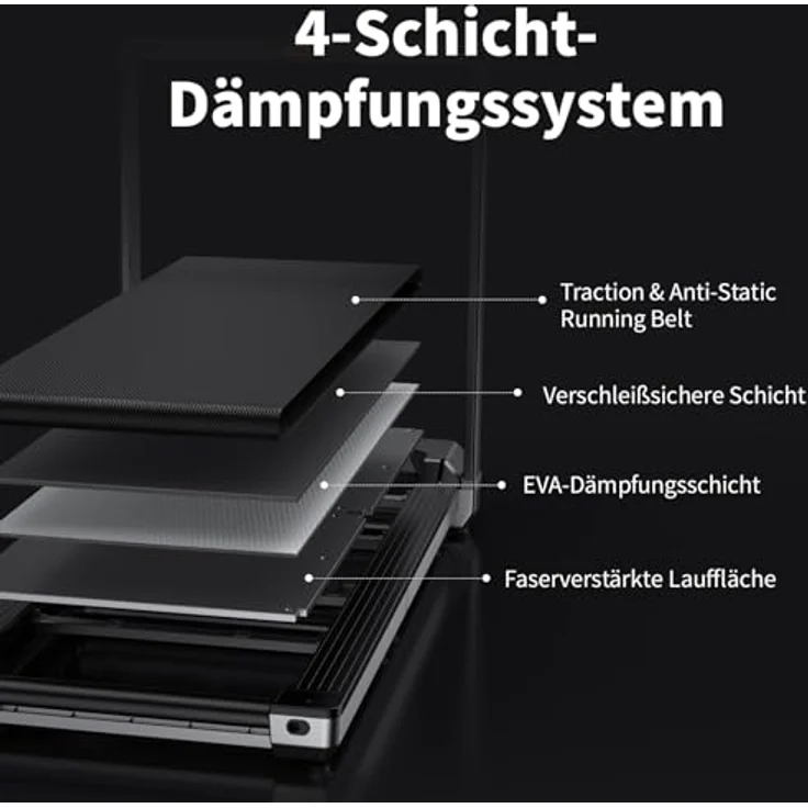 WALKINGPAD Laufband X23/Mx16, Breite Lauffläche, Leiser bürstenloser Motor, Doppelter Faltmechanismus, Schwarz – Bild 3