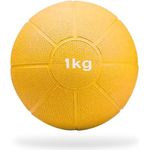 Matchu Sports | Medizinball | Medicine Ball | Vollgummi | Durchmesser 19 cm | 1KG | Gelb
