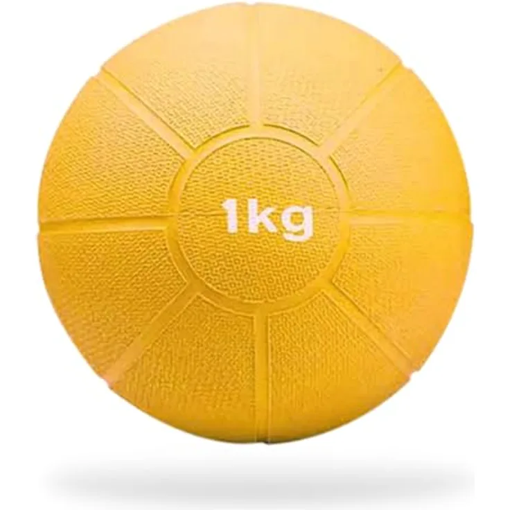 Matchu Sports | Medizinball | Medicine Ball | Vollgummi | Durchmesser 19 cm | 1KG | Gelb