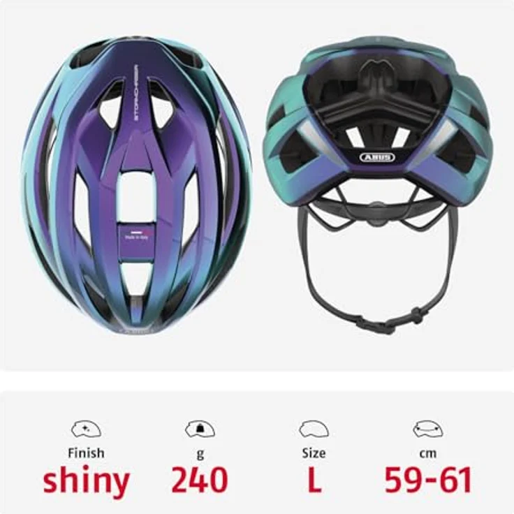 Abus StormChaser ACE, leichter Velohelm (57 - 61 cm) mit optimierter Belüftung und komfortablem Verstellsystem – Bild 3
