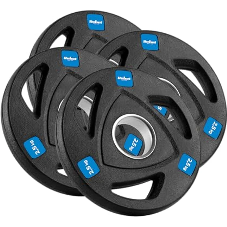Rebel Olympisches Hantelset, Gusseisen 30 kg mit 8x1,25 kg, 4x2,5 kg, 2x5 kg, 51 mm Durchmesser, gummierte Oberfläche – Bild 3