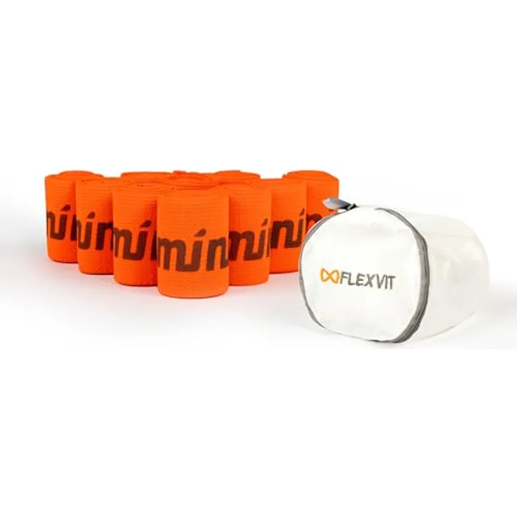 FLEXVIT Mini 10er Set core (Orange), Moderater Widerstand für Gruppentraining und Core-Stabilisation, Ideal für Anfänger und Fortgeschrittene