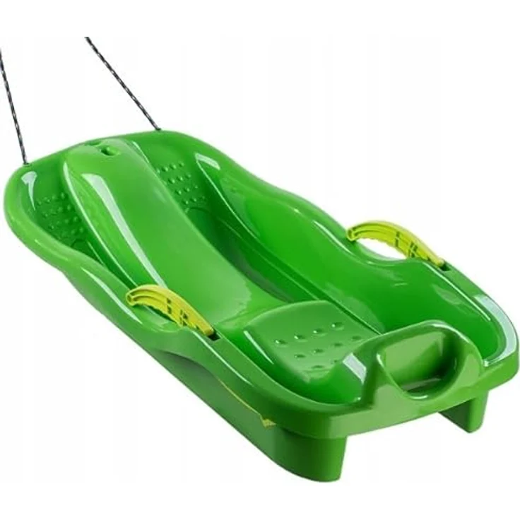 Prosperplast Schlitten Race S, ergonomischer Schneebob mit Zugseil und Bremsen, grün – Bild 4