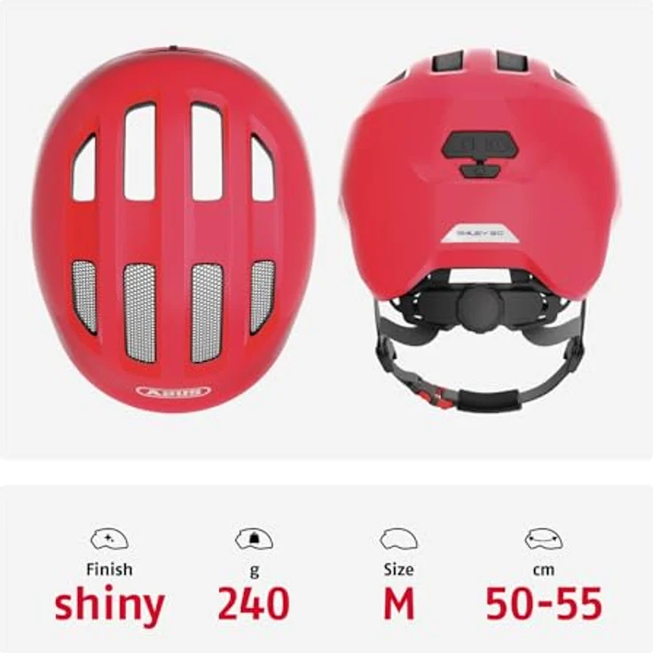ABUS Smiley 3. 0 Kinder Fahrradhelm shiny red – Bild 4