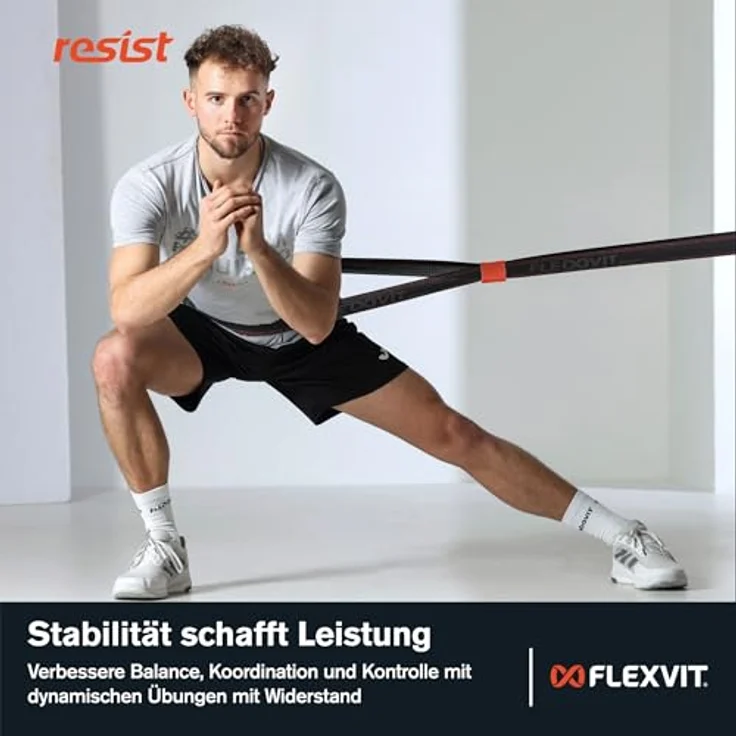 FLEXVIT Resist Band, Fitnessband für Ganzkörpertraining, HIT, Koordination und Stabilisierung, anthrazit – Bild 5