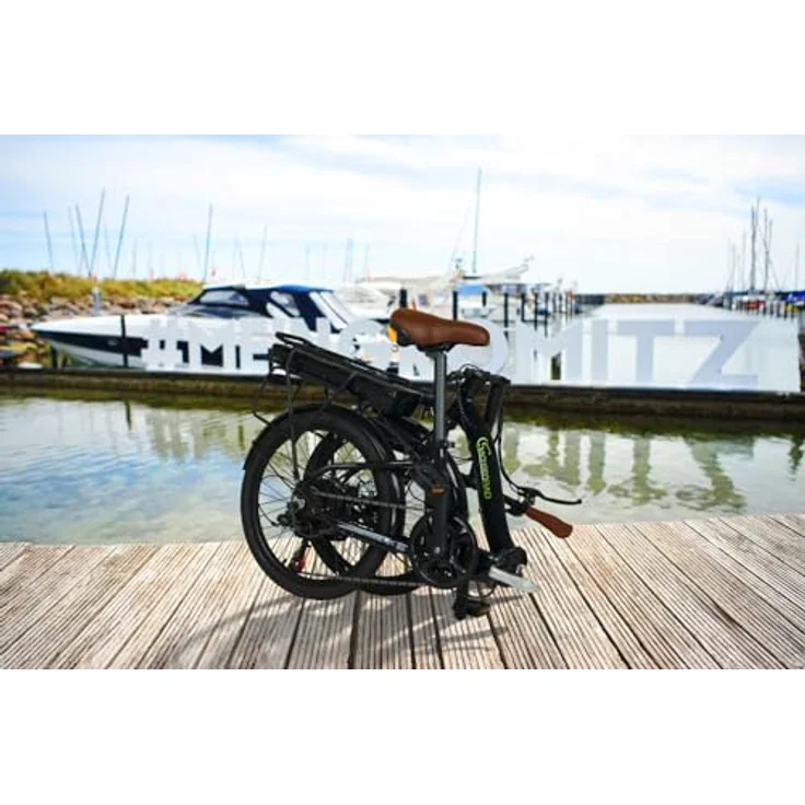 SachsenRAD E-Folding Bike F2 Farmers 20 Zoll elektrisches Fahrrad Faltbar, 470 Wh Akku bis 130 km Distanz, Damen Herren Elektrofahrrad Ebike mit StVZO-Zulassung, Schwarz. – Bild 2