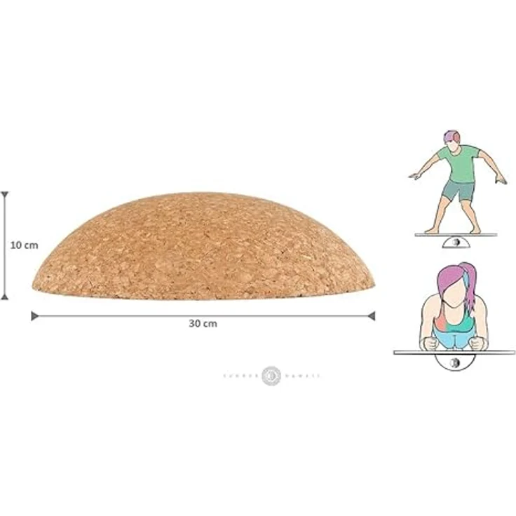 JUCKER HAWAII Plank Ball für alle Balanceboards - Korkhalbkugel für Fitness Workout und Surf Training in Einem – Bild 2