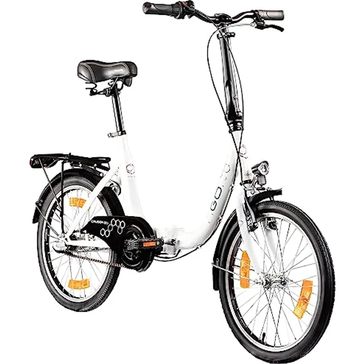 Agon Faltrad Cruiser 20 Zoll, Klapprad mit 3-Gang Nabenschaltung und verstellbarem Sattel, weiß