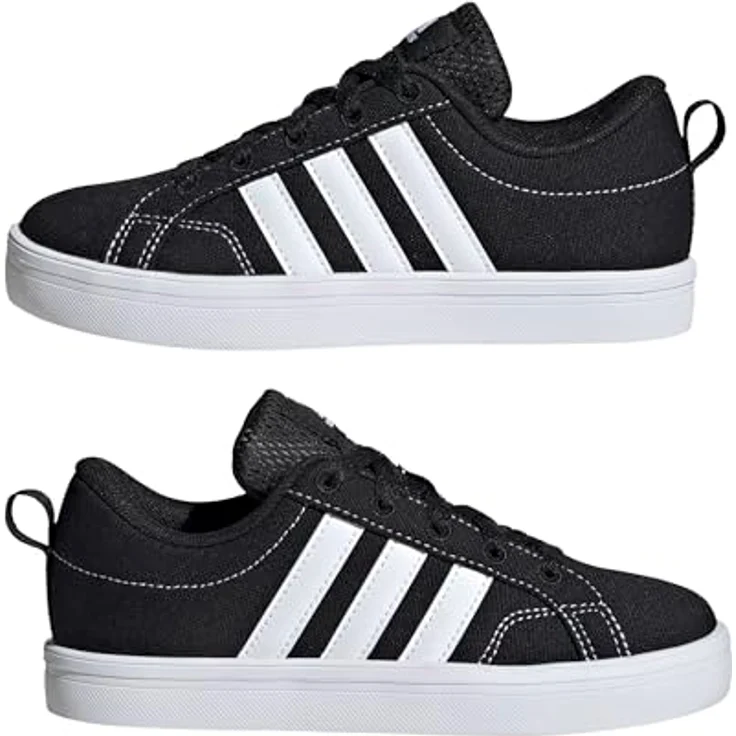 adidas Vs Pace 2.0 K, Laufschuhe für Kinder mit weichem Synthetik-Obermaterial und Gummiaußensohle, cblack/ftwwht/cblack, Größe: 4.5 – Bild 6