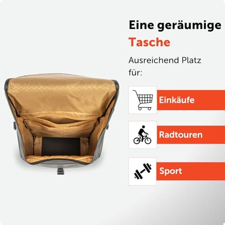 New Looxs Odense Single, Velotasche mit 17,5 l Volumen, abnehmbar als Umhängetasche, zwei Fächer mit Reißverschluss, geeignet für E-Bikes – Bild 7