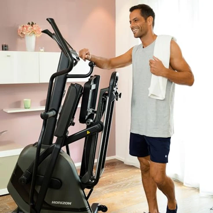 Horizon Fitness Crosstrainer Andes 3.1, Klappbarer Crosstrainer in Grau-Schwarz mit Sixstar-Rahmen – Bild 5