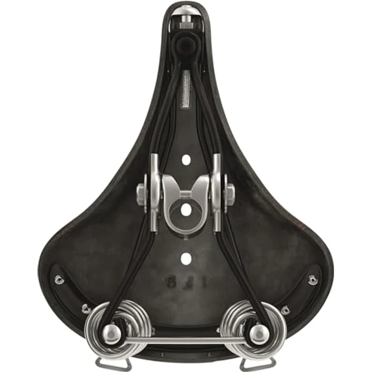 Brooks England Velosattel, Allroundsattel mit verchromten Spiralfedern und genarbtem Volllederbezug – Bild 3