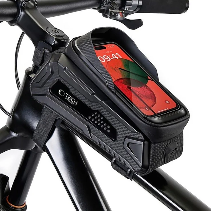 Tech-Protect V2 Fahrrad Tasche mit Handyfach 1.2l - Schwarz, wasserdicht und stoßfest