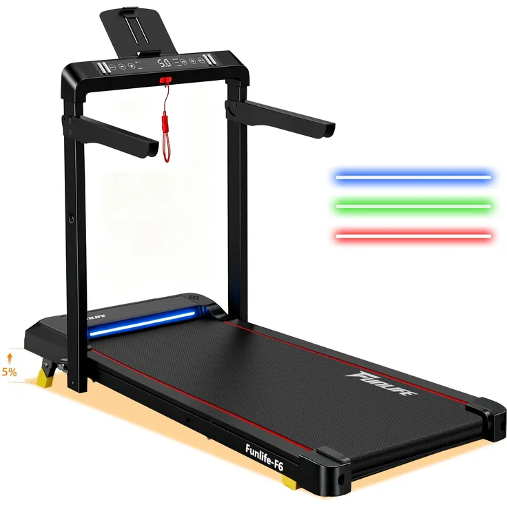 FunLife F6 Klappbares Laufband für Zuhause, 1–14 km/h, 2,5 HP Motor, LED-Licht, Pulsmessung, 109×40 cm Lauffläche