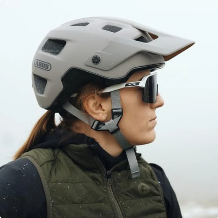 ABUS MTB-Helm MoDrop MIPS - robuster Helm mit Aufprallschutz und individueller Passform für Mountainbiker - Unisex - Grau, M – Bild 5