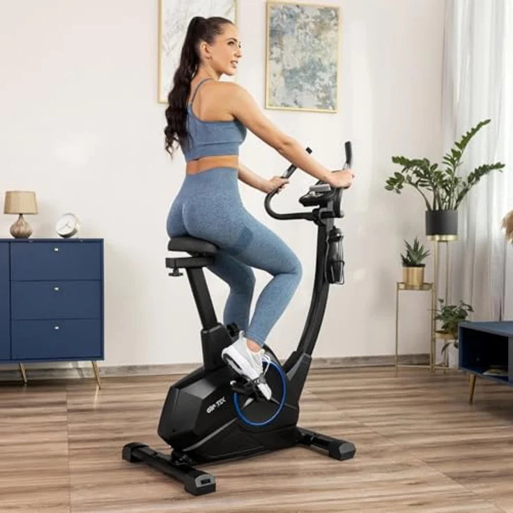 Gymtek® XB4000 Heimtrainer - Indoor Fahrrad Fitnessbike bis 150kg - LCD Anzeige - Magnetisches Widerstandssystem - 18 Trainingsprogramme - Bluetooth-Konnektivität – Bild 2