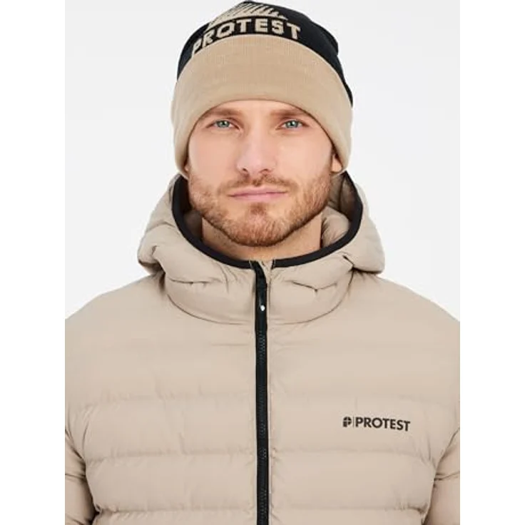 PROTEST PRTBASSO Outdoor Pufferjacke, umweltfreundlich aus Recyclingmaterial, normale Passform, Farbe: BambooBeige, Größe M – Bild 2