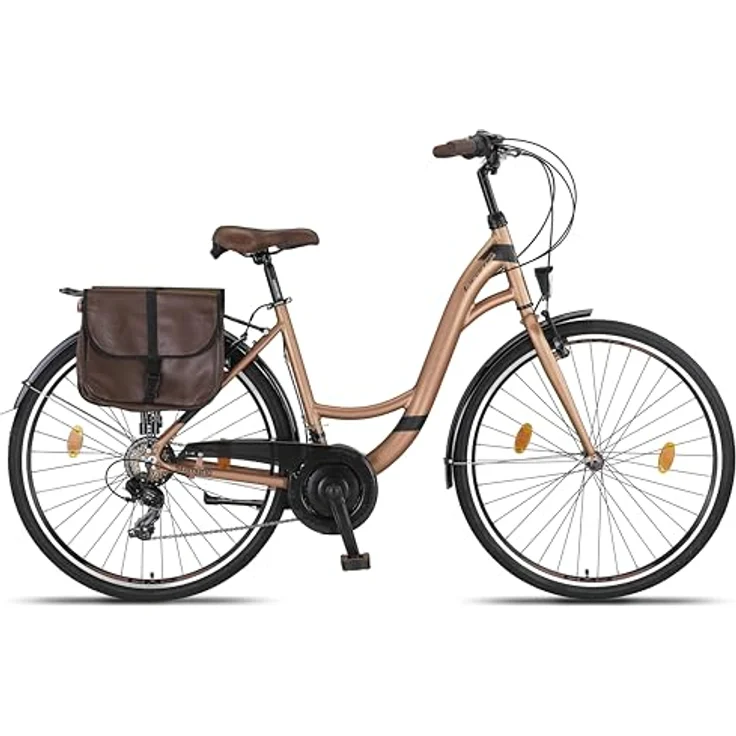 Licorne Bike Stella Plus Premium City Bike in 28 Zoll Aluminium Fahrrad - 21 Gang-Schaltung - Hollandfahrrad (28 Zoll, Gold) – Bild 4
