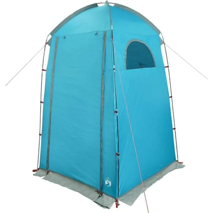 vidaXL Duschzelt Blau, wasserfestes Multifunktionszelt für Camping, Dusche und Umkleide, einfacher Zugang mit Reißverschluss, leicht aufzubauen – Bild 5