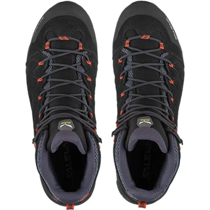 Salewa Alp Mate Mid WP, Herren Wanderschuhe, wasserdicht mit gummierter Zehenschutzkappe, Schwarz – Bild 4