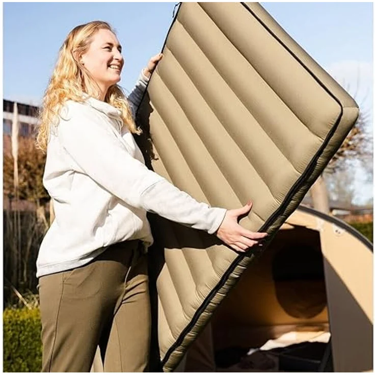 Human Comfort Luftmatratze Luft Bett Chatou Isomatte Kasten, Matratze Gäste 100% Baumwolle, extra lang und breit, horizontale Röhrenstruktur