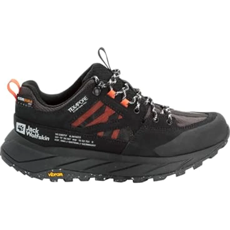 Jack Wolfskin TERRAQUEST TEXAPORE LOW W, Damen Hikingschuh aus recyceltem Material mit VIBRAM EVA-Mittelsohle und strapazierfähigem Veloursleder, Grau – Bild 1