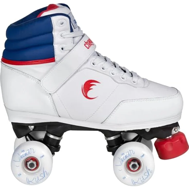 Powerslide Chaya Jump 2.0 Damen Rollschuhe, Old-School-Stil, Weiß und Blau, 59 mm Räder, ABEC-7 Lager – Bild 1