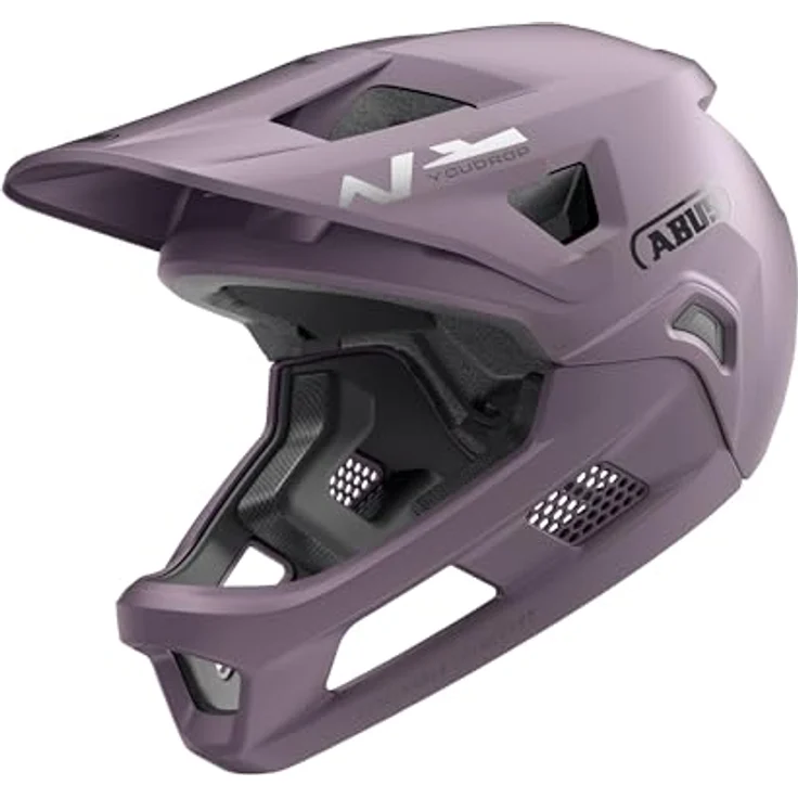 ABUS YouDrop FF, Fullface-MTB-Helm für Trails und Downhill, lila, Größe S, stoßabsorbierend, abnehmbarer Kinnbügel – Bild 4
