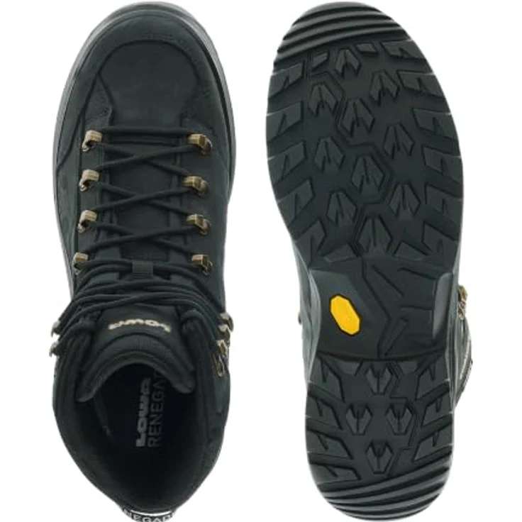 LOWA® RENEGADE EVO GTX MID Damen Wanderschuhe, wasserdichte Trekkingschuhe, schwarz/champagner, Größe 37, mit GORE-TEX® Membran und Vibram® Sohle – Bild 6