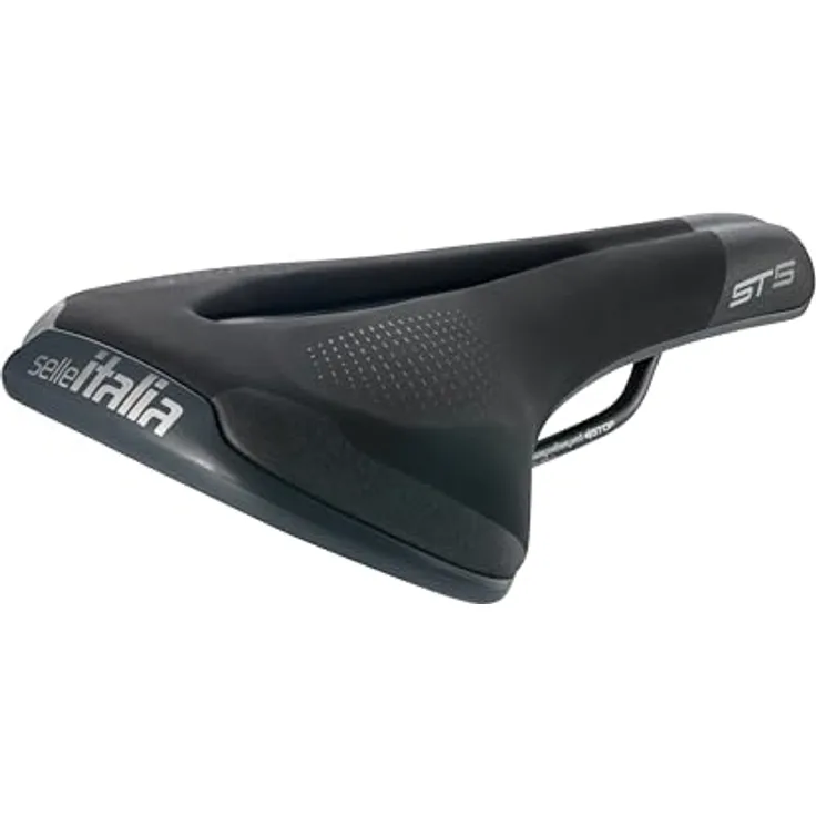 Selle Italia ST5 Flow, Velosattel mit Gelpolsterung und zentralem Flow-Loch zur Druckentlastung, Hi-Viz-Einsätze für zusätzliche Sicherheit