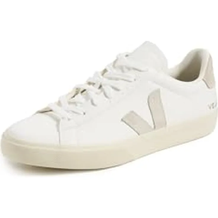 Veja Campo Herren Schnürung, Chromefree Leder Turnschuhe, Weiß Grau – UK 7 / EU 41 / US 8