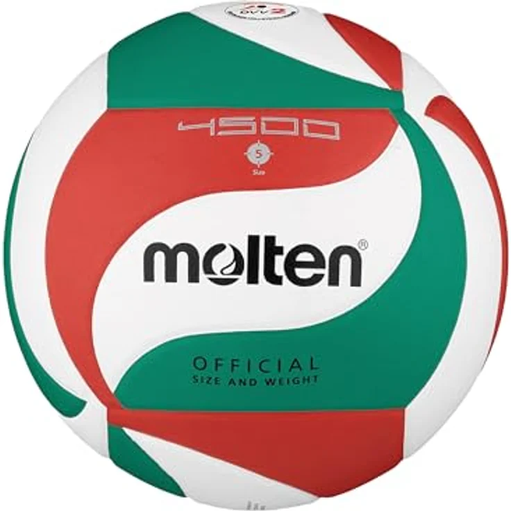 Molten Volleybälle-BGR7-VY Volleybälle Weiß/Grün/Rot 5, Spielbälle mit weichem Synthetik-Leder – Bild 2