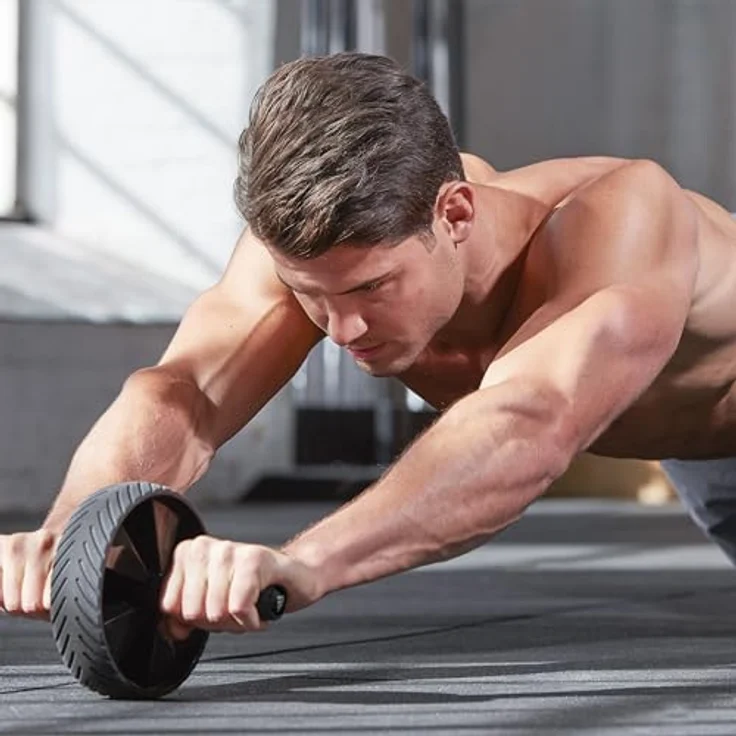 adidas Bewegungsrad Ab Wheel Bauchtrainer für zuhause-anspruchsvolles Home Workout für den Oberkörper, geeignet für Anfänger, Fortgeschrittene und Profis, Schwarz, One Size – Bild 5