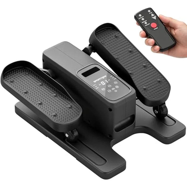 SPORTNOW Ellipsentrainer Mini Elektrischer Untertisch Crosstrainer, 12 Trainingsmodi, LED-Touchscreen, leise, schwarz – Bild 1