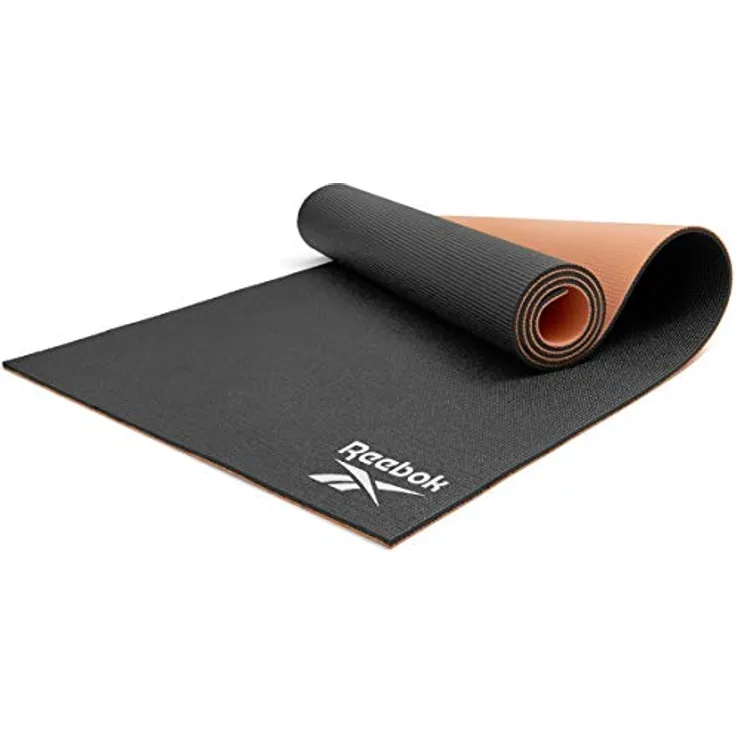Reebok Wendbare Yoga-Matte - 6mm, rutschfest und aufrollbar mit integriertem Trageriemen