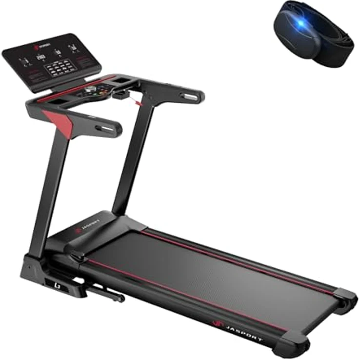 JASPORT L3 Laufband für Zuhause klappbar, leise-Federungsdämpfung, Bluetooth-Kinomap&Zwift kompatibel, 4PS, bis 20km/h, 18% Steigungswinkel, 1400x480mm großer Lauffläche, bis 130kg, inkl. Brustgurt - Preisvergleich – Bild 1